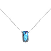 Natural Blue Labradorite Beaded Fine Gemstone Necklace 