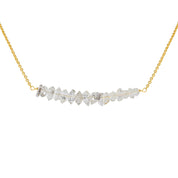 Natural White Herkimer Diamond Quartz Beaded Fine Gemstone Necklace 