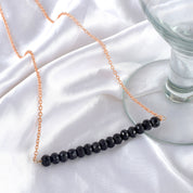 Natural Black Tourmaline Beaded Fine Gemstone Necklace 