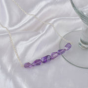 Natural Purple Amethyst  Beaded Fine Gemstone Necklace 