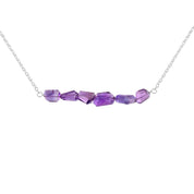 Natural Purple Amethyst  Beaded Fine Gemstone Necklace 