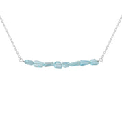 Natural Neon Blue Apatite  Beaded Fine Gemstone Necklace 