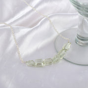 Natural Green Green Amethyst Beaded Fine Gemstone Necklace 