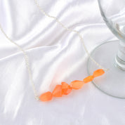 Natural Orange Carnelian Beaded Fine Gemstone Necklace 