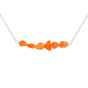 Natural Orange Carnelian Beaded Fine Gemstone Necklace 