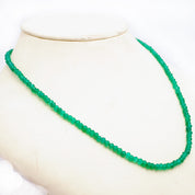 Green Onyx Gemstone Beaded Silver Necklace May Birthstone Jewelry For Promotes Emotional Balance And Fosters Positive Energy 