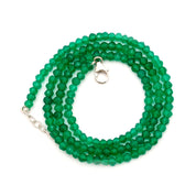 Green Onyx Gemstone Beaded Silver Necklace May Birthstone Jewelry For Promotes Emotional Balance And Fosters Positive Energy 