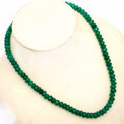 Green Onyx Gemstone Beaded Silver Necklace May Birthstone Jewelry For Promotes Emotional Balance And Fosters Positive Energy 