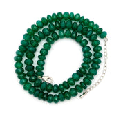 Green Onyx Gemstone Beaded Silver Necklace May Birthstone Jewelry For Promotes Emotional Balance And Fosters Positive Energy 