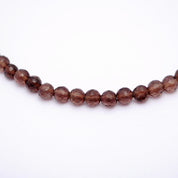 Smoky Quartz Gemstone Beaded Silver Necklace June Birthstone Jewelry For Reduce Stress And Anxiety And Promotes Sleep 