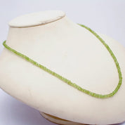 Peridot Gemstone Beaded Silver Necklace August Birthstone Jewelry For Emotional And Joy And Prosperity 