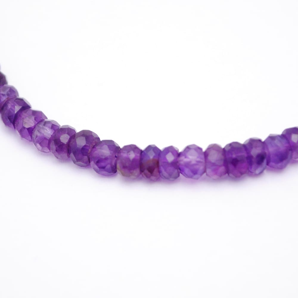 Amethyst Gemstone Beaded Silver Necklace February Birthstone Jewelry For Spiritual Healing And Calming Energy 