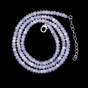 White Moonstone Beaded Silver Necklace June Birthstone Jewelry For Inner Peace And Enhancing Intuition 