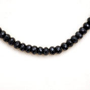 Black Spinel Gemstone Beaded Silver Necklace August Birthstone Jewelry For Protection And Promotes Self-Confidence 