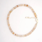 Golden Rutile Gemstone Beaded Silver Bracelet April Birthstone Jewelry For Boosts Energy And Boosts Confidence 