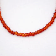 Hessonite Gemstone Beaded Silver Necklace January Birthstone Jewelry For Bring Stability And Brings Overall 