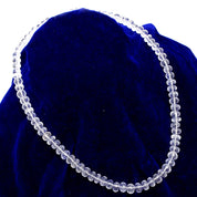 Crystal Quartz Gemstone Beaded Silver Necklace April Birthstone Jewelry For Amplifies Energy And Spiritual Growth 