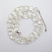 Crystal Quartz Gemstone Beaded Silver Necklace April Birthstone Jewelry For Amplifies Energy And Clarity 