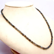 Labradorite Gemstone Beaded Silver Necklace September Birthstone Jewelry For Enhances Psychic Abilities And Boost Creativity 