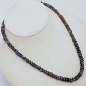 Labradorite Gemstone Beaded Silver Necklace September Birthstone Jewelry For Promotes Inner Peace And Boost Creativity 