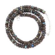 Labradorite Gemstone Beaded Silver Necklace September Birthstone Jewelry For Promotes Inner Peace And Boost Creativity 