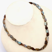 Labradorite Gemstone Beaded Silver Necklace September Birthstone Jewelry For Strengthens Intuition And Improve Decision-Making Skills 