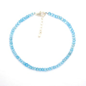 Blue Topaz Gemstone Beaded Silver Bracelet December Birthstone Jewelry For Creativity And Improved Focus 