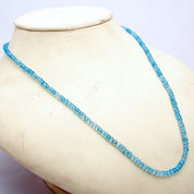 Blue Topaz Gemstone Beaded Silver Necklace December Birthstone Jewelry For Creativity And Clarity Of Mind 