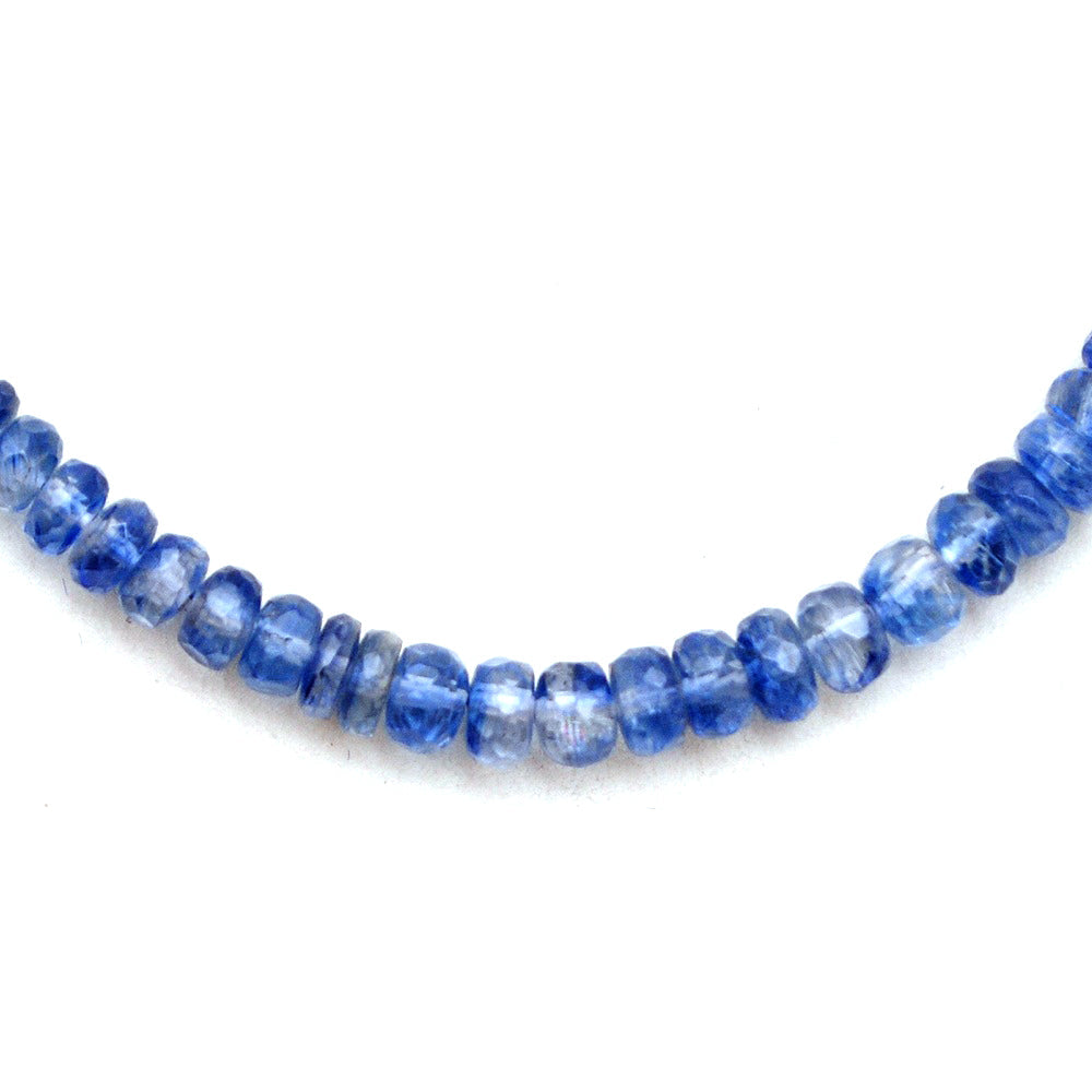 Kyanite Gemstone Beaded Silver Necklace Jewelry For Stress Relief And Reduced Anxiety 