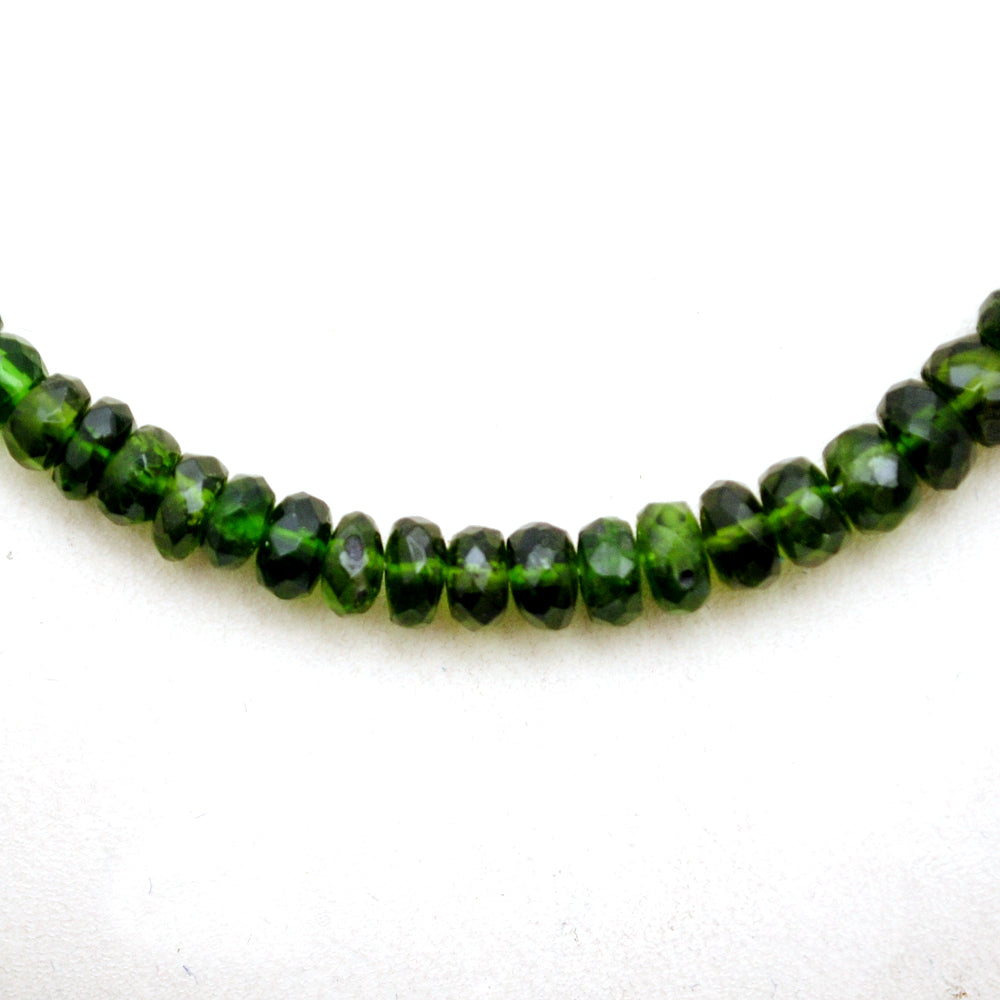 Chrome Diopside Gemstone Beaded Silver Necklace Jewelry For Emotional Healing And Reduces Anxiety 