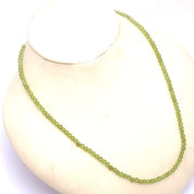 Peridot Gemstone Beaded Silver Necklace August Birthstone Jewelry For Stress Relief And Joy And Prosperity 