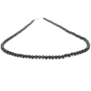 Black Onyx Gemstone Beaded Silver Necklace July Birthstone Jewelry For Grounding And Protection And Emotional Stability 