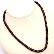 Garnet Gemstone Beaded Silver Necklace January Birthstone Jewelry For Passion And Courage 