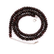 Garnet Gemstone Beaded Silver Necklace January Birthstone Jewelry For Passion And Courage 