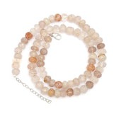 Golden Rutile Gemstone Beaded Silver Necklace April Birthstone Jewelry For Promotes Positive Energy And Enhances Creativity 