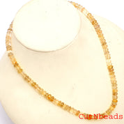 Golden Rutile Gemstone Beaded Silver Necklace April Birthstone Jewelry For Promotes Positive Energy And Boosts Confidence 