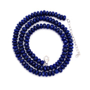 Lapis Lazuli Gemstone Beaded Silver Necklace Jewelry For Truth And Promotes Self-Awareness 