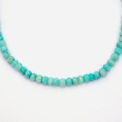 Amazonite Gemstone Beaded Silver Necklace Jewelry For Enhances Communication And Stress Relief 