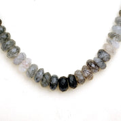 Black Rutile Gemstone Beaded Silver Necklace Jewelry For Protection And Shields From Negative Energy 