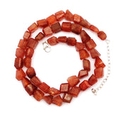 Sunstone Gemstone Beaded Silver Necklace July Birthstone Jewelry For Confidence And Overall Well-Being 