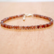 Chocolate Moonstone Beaded Silver Bracelet June Birthstone Jewelry For Emotional Balance And Promotes Sleep 