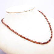 Chocolate Moonstone Beaded Silver Necklace June Birthstone Jewelry For Emotional Balance And Reduces Stress 