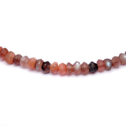 Chocolate Moonstone Beaded Silver Necklace June Birthstone Jewelry For Emotional Balance And Reduces Stress 