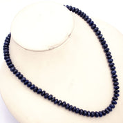 Dumortierite Gemstone Beaded Silver Necklace Jewelry For Communication And Calms The Mind 