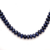 Dumortierite Gemstone Beaded Silver Necklace Jewelry For Communication And Calms The Mind 