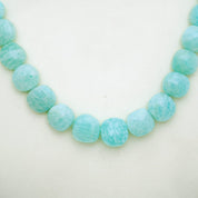 Amazonite Gemstone Beaded Silver Necklace Jewelry For Promotes Creativity And Stress Relief 