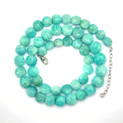 Amazonite Gemstone Beaded Silver Necklace Jewelry For Promotes Creativity And Stress Relief 