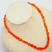 Carnelian Gemstone Beaded Silver Necklace July Birthstone Jewelry For Enhances Courage And Enhances Self-Confidence 