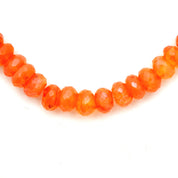 Carnelian Gemstone Beaded Silver Necklace July Birthstone Jewelry For Stimulates Creativity And Enhances Self-Confidence 