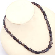 Black Moonstone Beaded Silver Necklace Jewelry For Inner Peace And Reduces Stress 